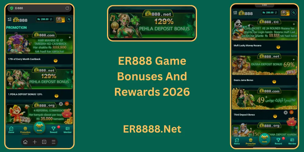 ER888 Game Bonuses And Rewards